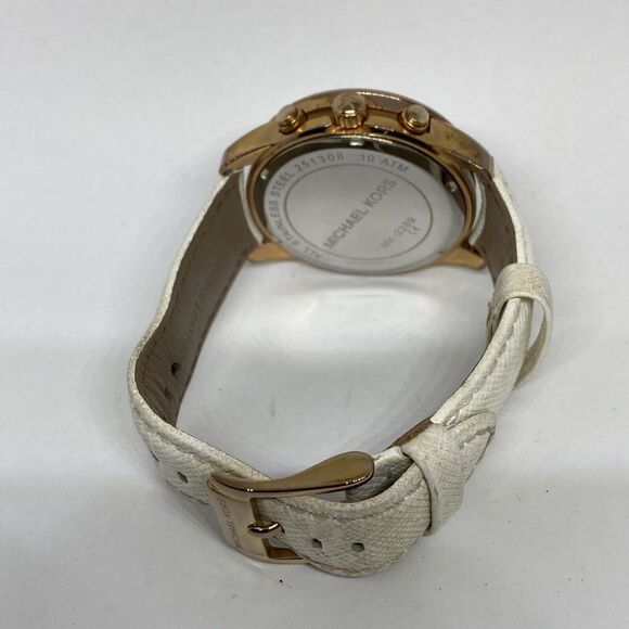 Michael Kors Mercer MK2289 Women's White Leather Analog Dial Quartz Watch UC500 - Picture 11 of 12